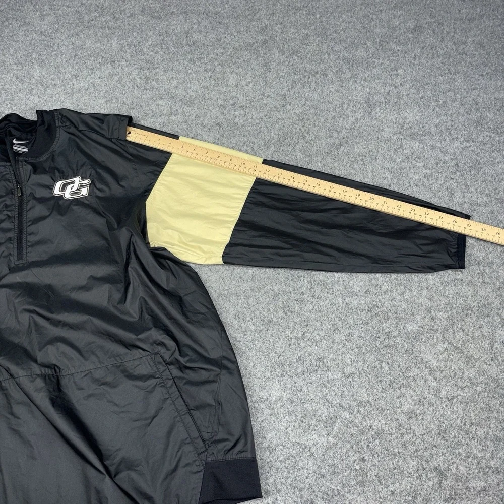 Nike OG Windbreaker Jacket Men's XXL Black Vented 1/4 Zip Pullover Embroidered